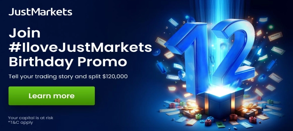 Justmarkets 12th Birthday Celebration with $120000 Giveaway