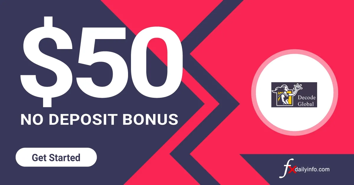 Decode Global Ltd 50 USD Welcome No Deposit Bonus
